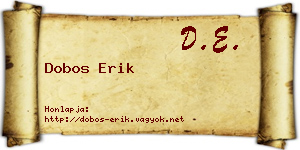 Dobos Erik névjegykártya